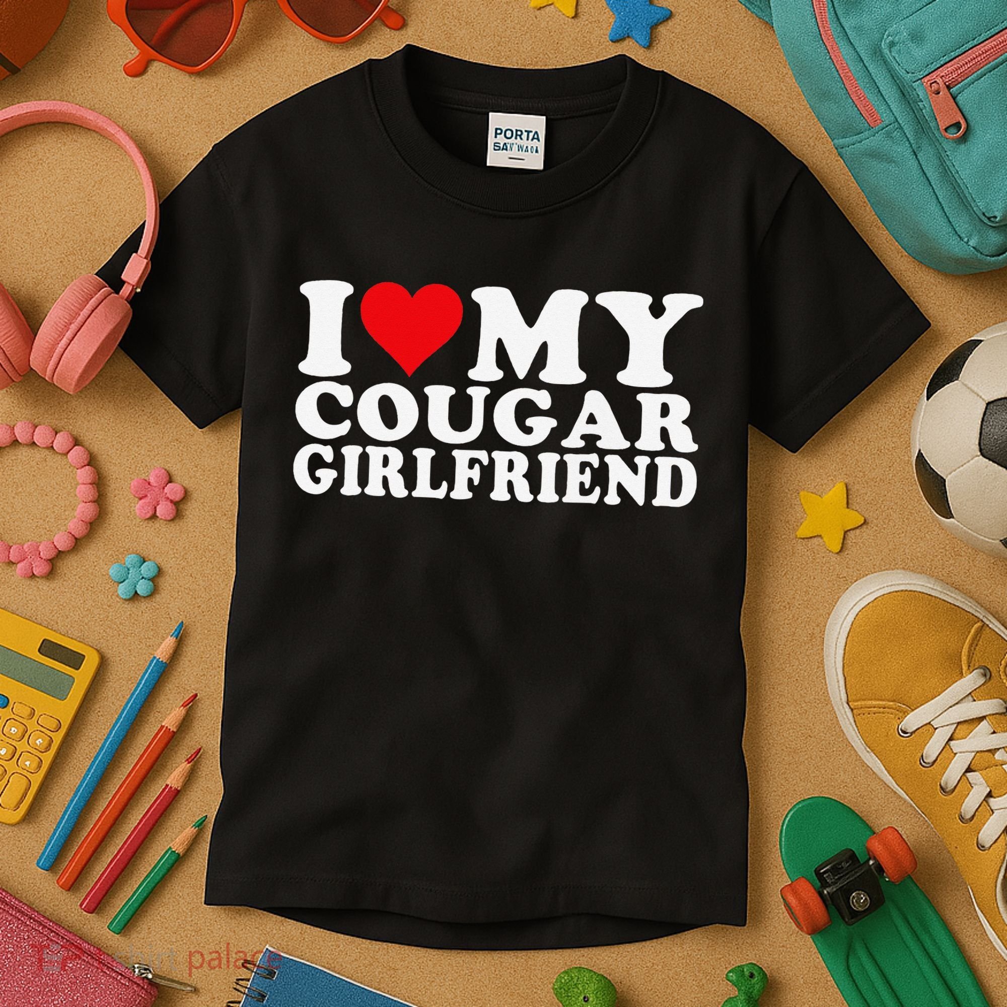 I Love My Cougar Girlfriend I Heart My Cougar Girlfriend Kids T-Shirt