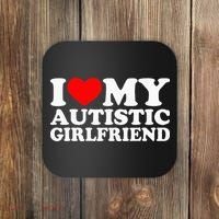 I Love My Autistic Girlfriend I Heart My Gf With Autism Coaster thumb 0