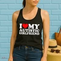 I Love My Autistic Girlfriend I Heart My Gf With Autism Women's Tank Top thumb 2