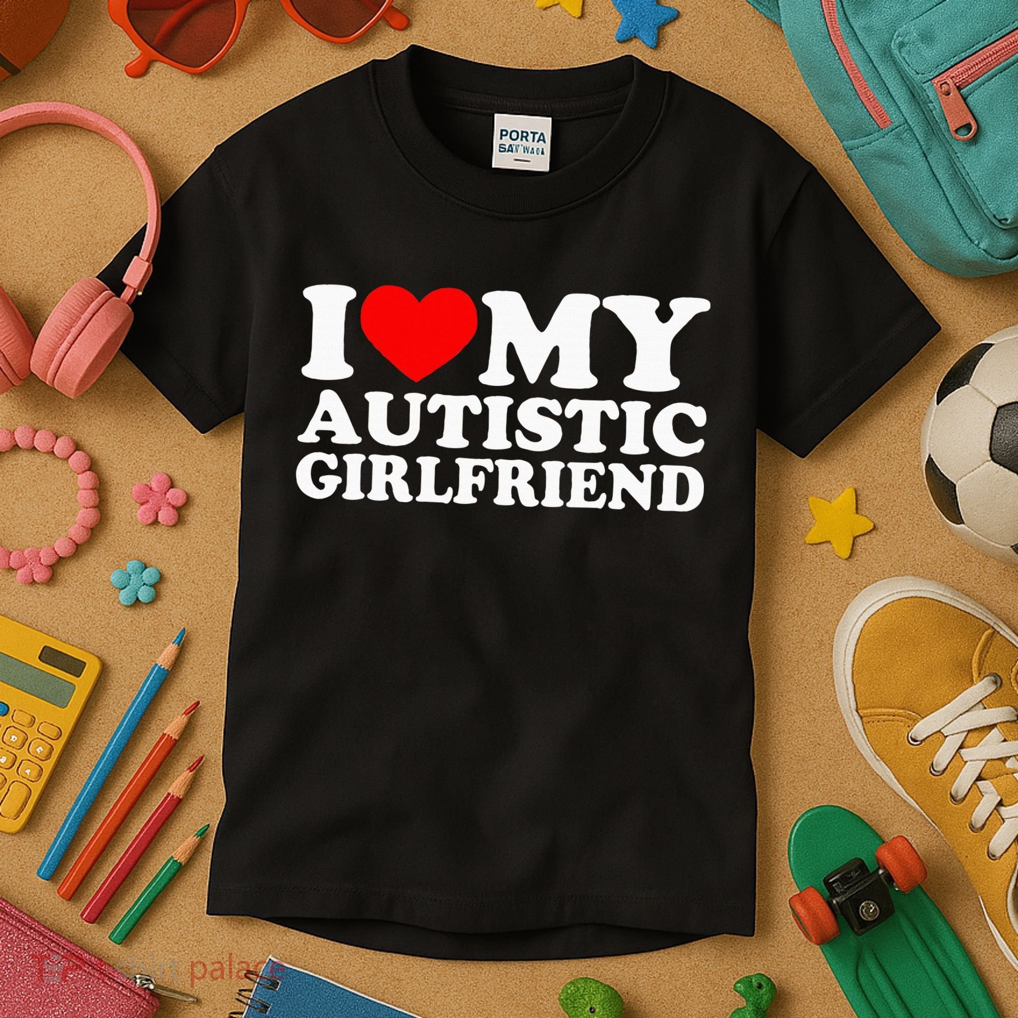 I Love My Autistic Girlfriend I Heart My Gf With Autism Kids T-Shirt