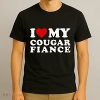 I Love My Cougar Fiance I Heart My Cougar Fiance T-Shirt thumb 3