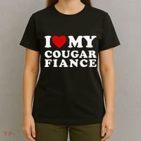 I Love My Cougar Fiance I Heart My Cougar Fiance T-Shirt thumb 4