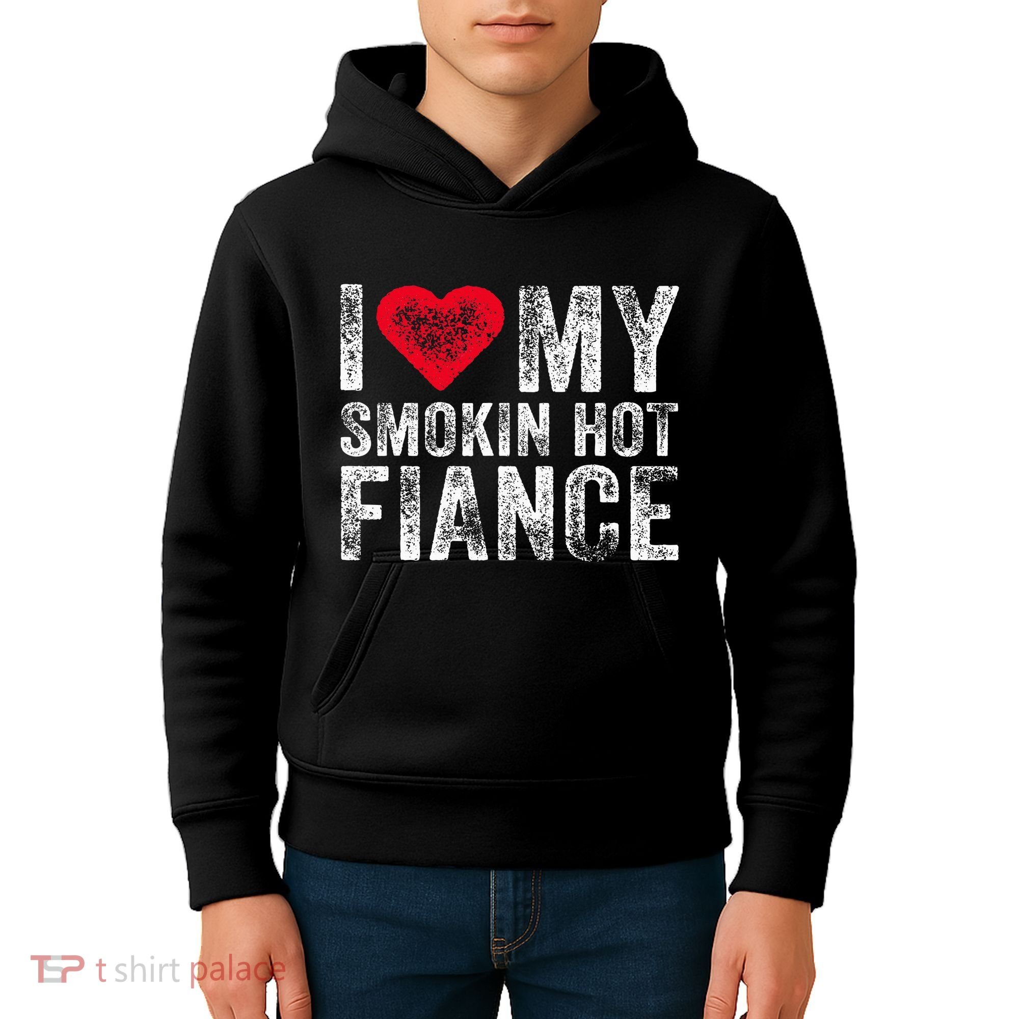 I Love My Smoking Hot Fiance Funny Kids Hoodie