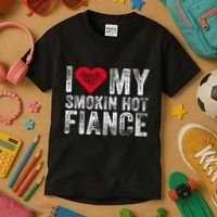 I Love My Smoking Hot Fiance Funny Kids T-Shirt thumb 3