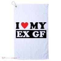 I Love My Ex GF Funny Golf Towel thumb 0
