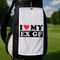 I Love My Ex GF Funny Golf Towel thumb 2