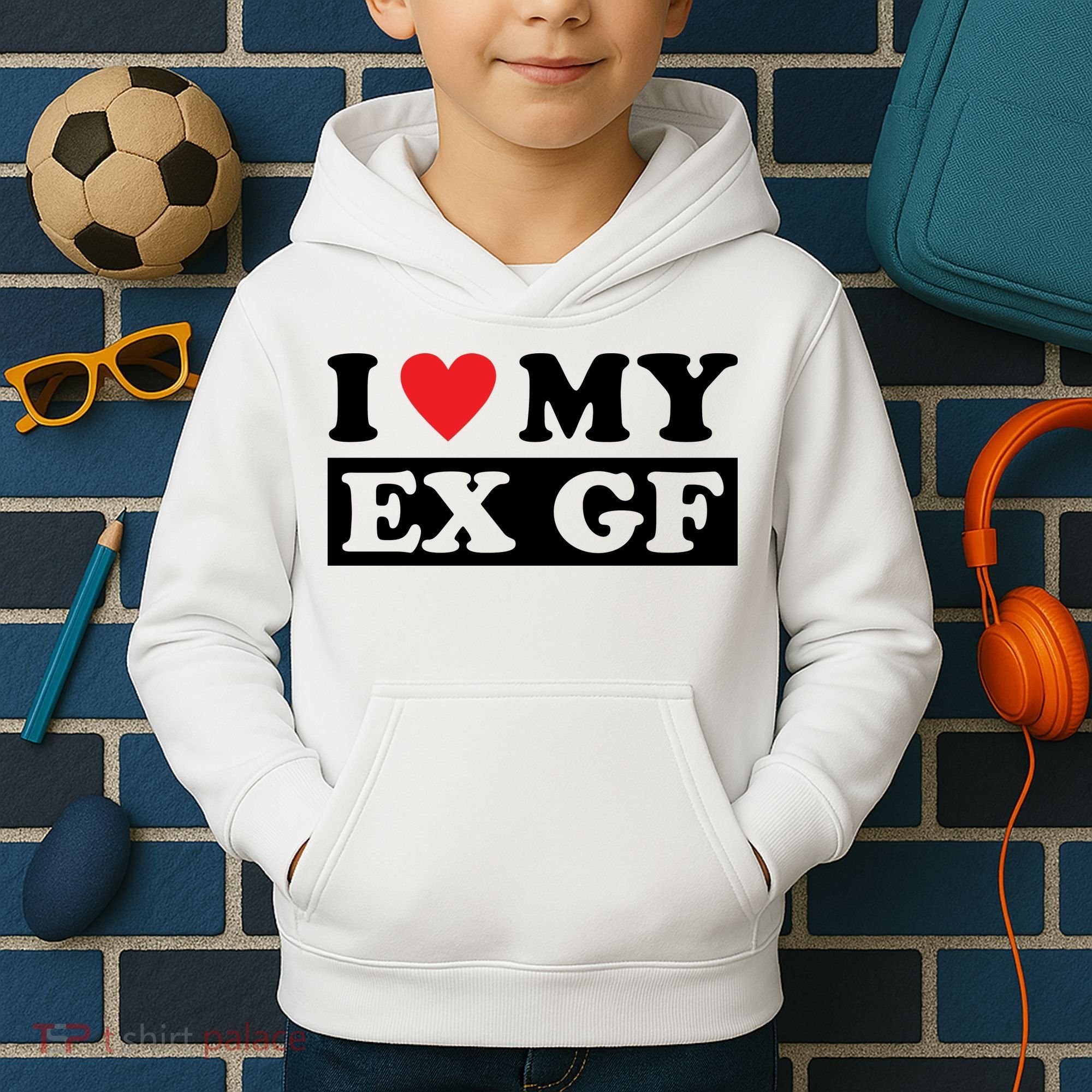 I Love My Ex GF Funny Kids Hoodie
