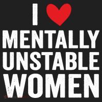 I Love Mentally Unstable Women Funny Ironic Meme Golf Towel thumb 3