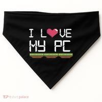 I Love My Pc Gamer Game Playing Computer Play Online Vr Gift USA-Made Doggie Bandana thumb 0