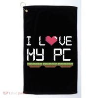 I Love My Pc Gamer Game Playing Computer Play Online Vr Gift Golf Towel thumb 0