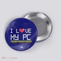 I Love My Pc Gamer Game Playing Computer Play Online Vr Gift Button thumb 0