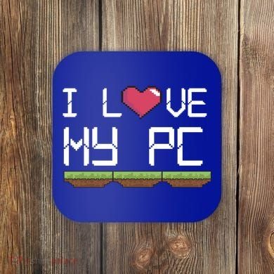 I Love My Pc Gamer Game Playing Computer Play Online Vr Gift Coaster
