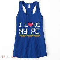 I Love My Pc Gamer Game Playing Computer Play Online Vr Gift Women's Tank Top thumb 0