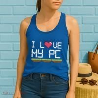 I Love My Pc Gamer Game Playing Computer Play Online Vr Gift Women's Tank Top thumb 2