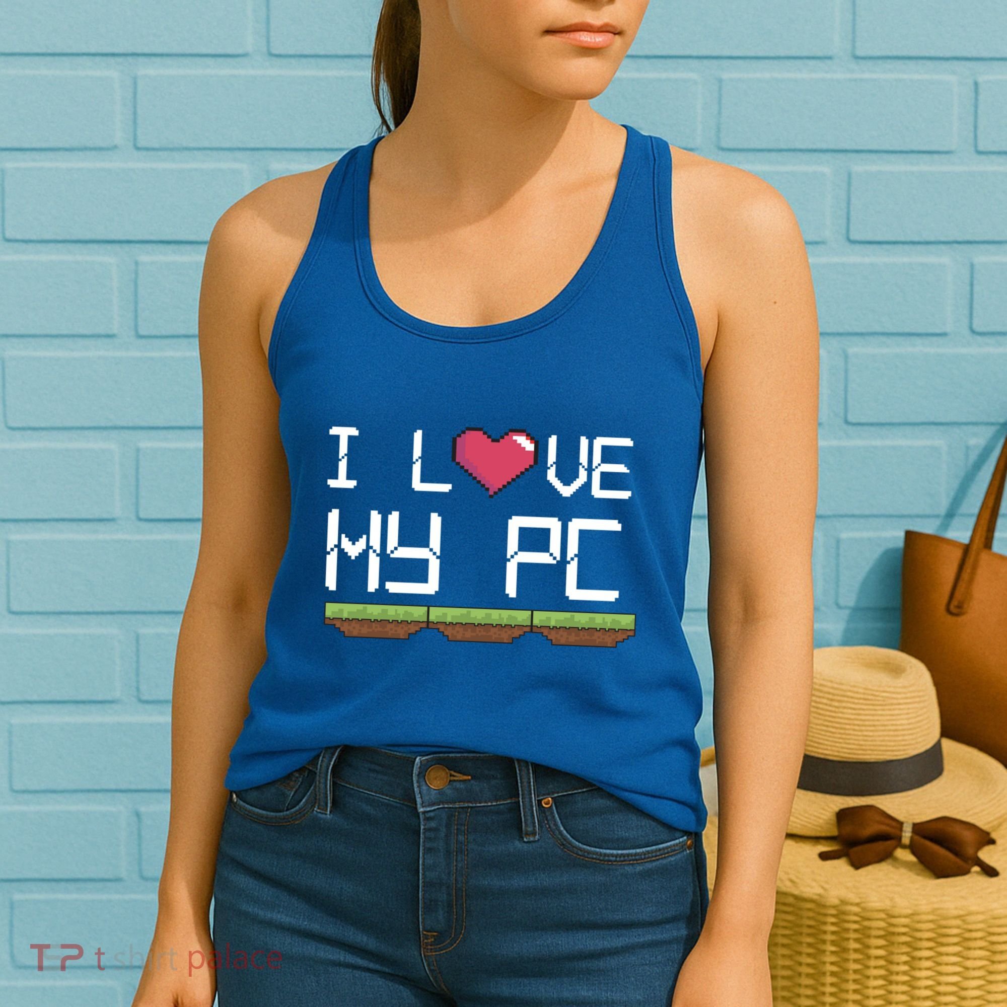 I Love My Pc Gamer Game Playing Computer Play Online Vr Gift Women's Tank Top