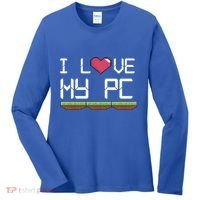 I Love My Pc Gamer Game Playing Computer Play Online Vr Gift Women's Long Sleeve Shirt thumb 0