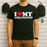 I Love My Girlfriend Tshirt Funny Valentine Red Heart Love T-Shirt thumb 6