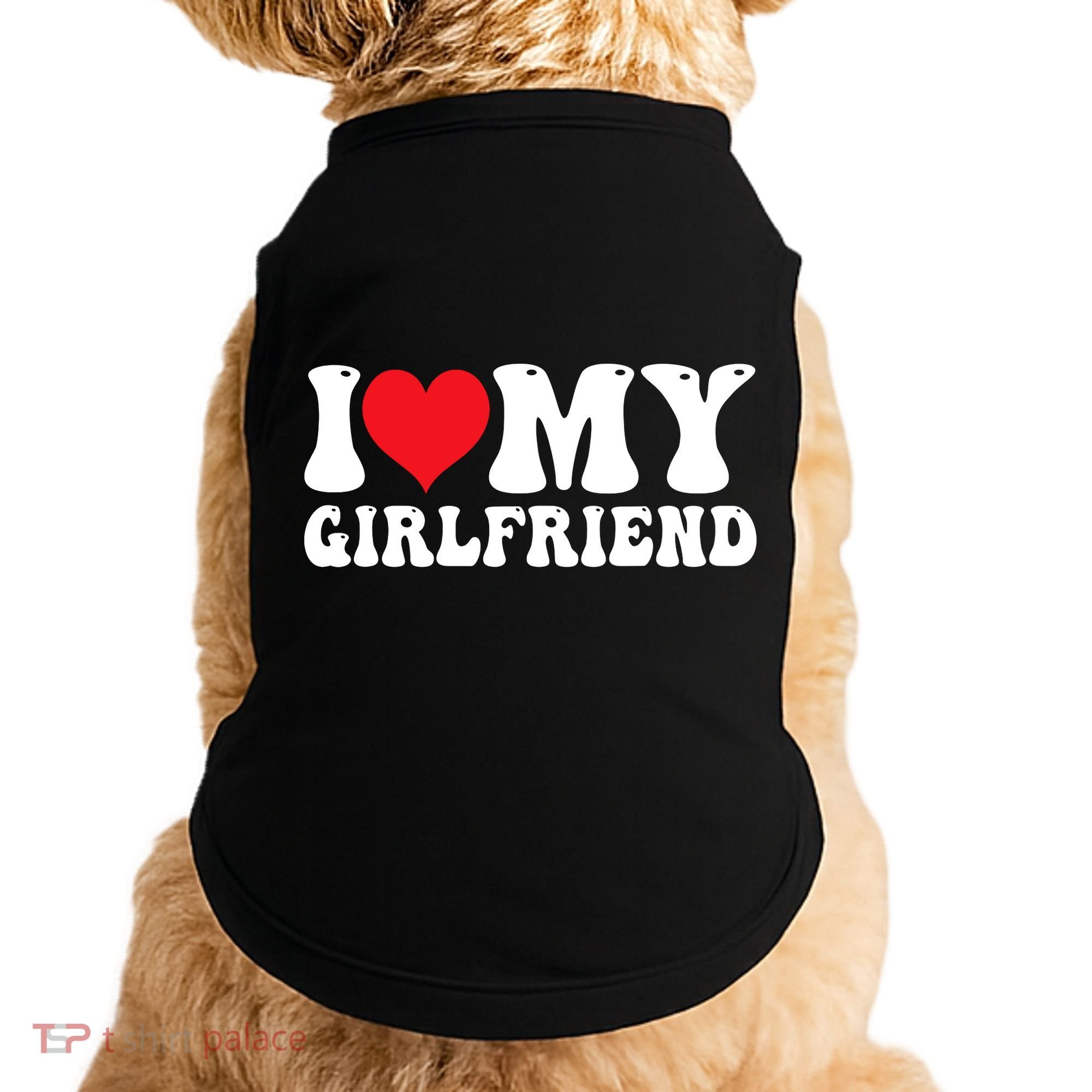 I Love My Girlfriend Heart Boyfriend Couples Doggie Tank