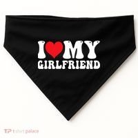 I Love My Girlfriend Heart Boyfriend Couples USA-Made Doggie Bandana thumb 0