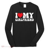 I Love My Girlfriend Heart Boyfriend Couples Long Sleeve Shirt thumb 0