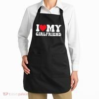 I Love My Girlfriend Heart Boyfriend Couples Apron thumb 2