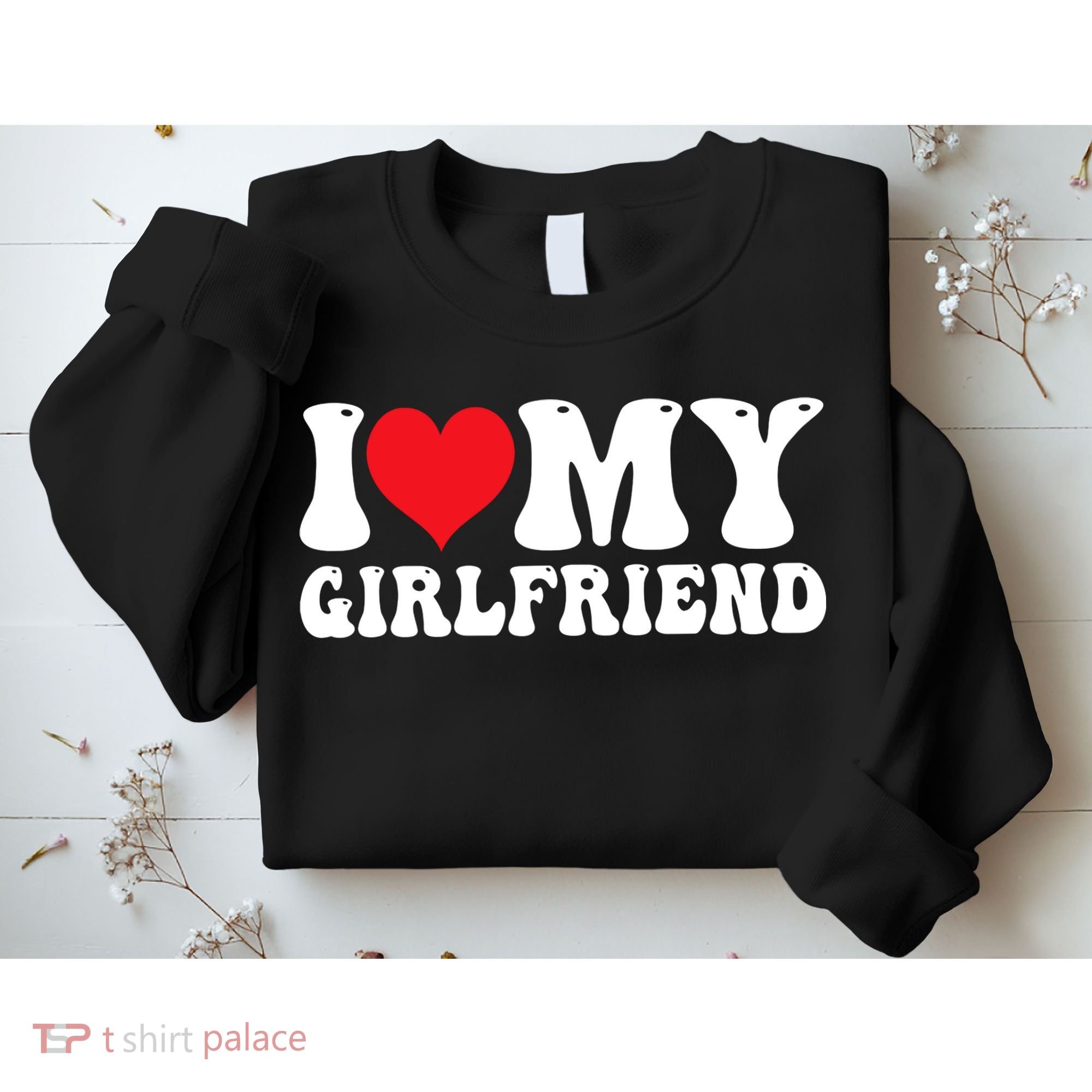 I Love My Girlfriend Heart Boyfriend Couples Sweatshirt