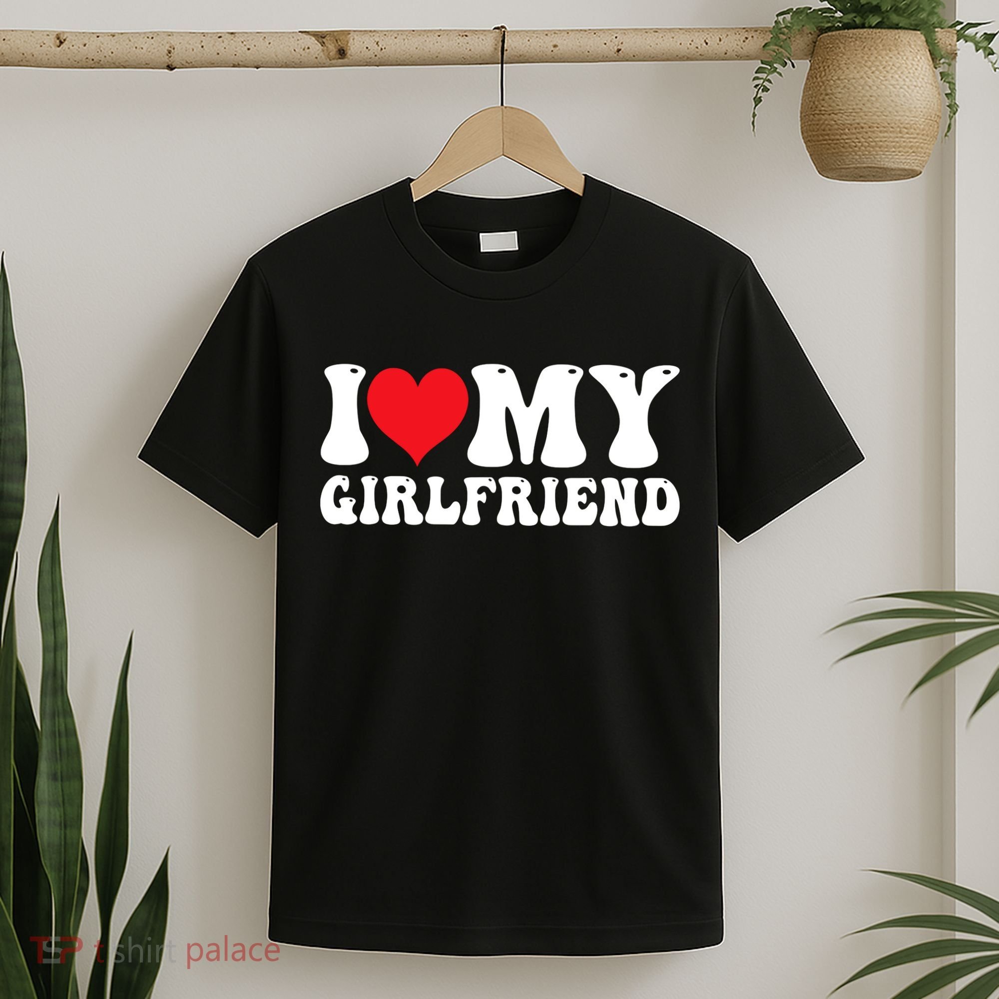I Love My Girlfriend Heart Boyfriend Couples T-Shirt