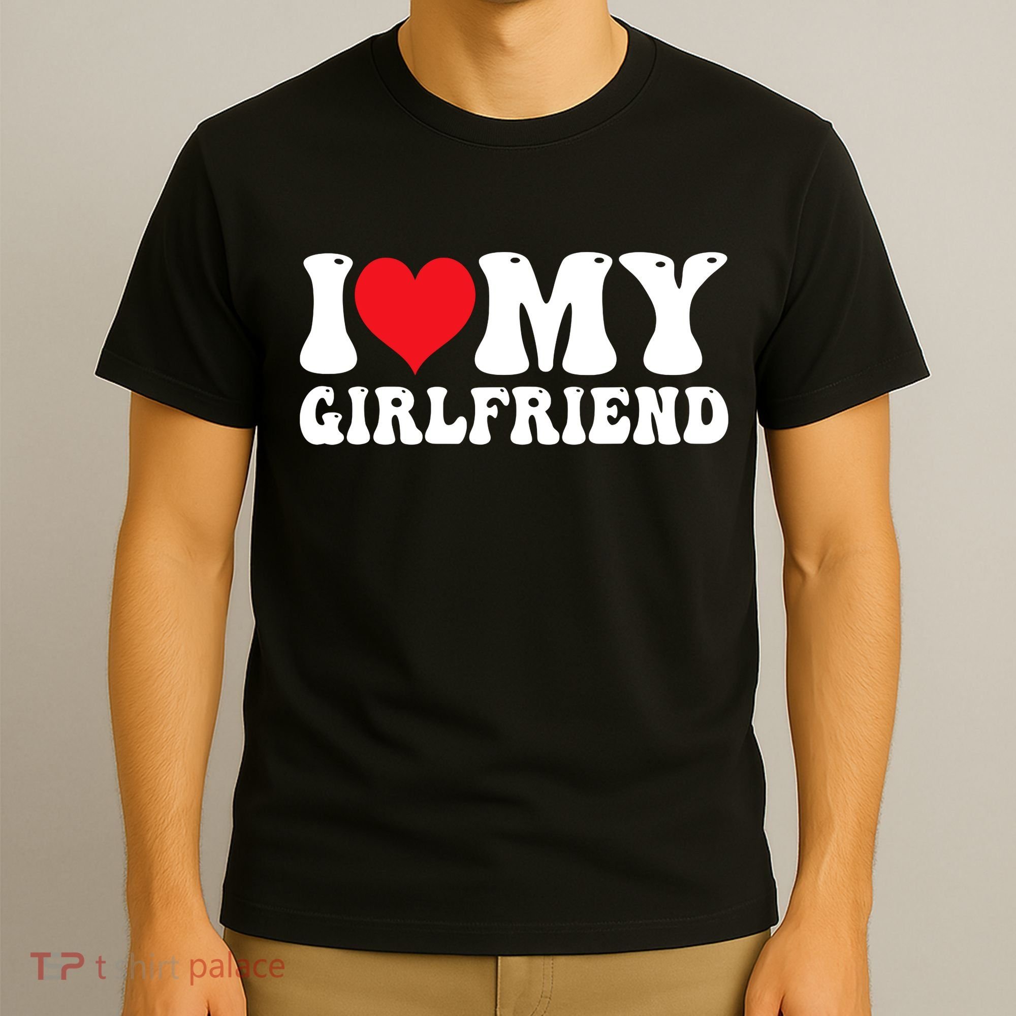 I Love My Girlfriend Heart Boyfriend Couples T-Shirt