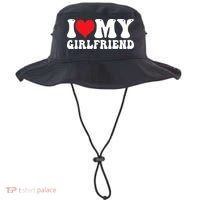 I Love My Girlfriend Heart Boyfriend Couples Bucket Hat thumb 0