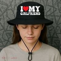 I Love My Girlfriend Heart Boyfriend Couples Bucket Hat thumb 3