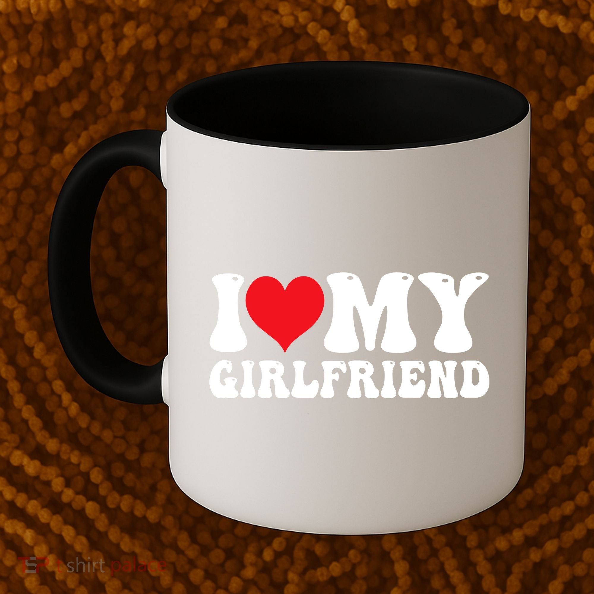 I Love My Girlfriend Heart Boyfriend Couples Coffee Mug