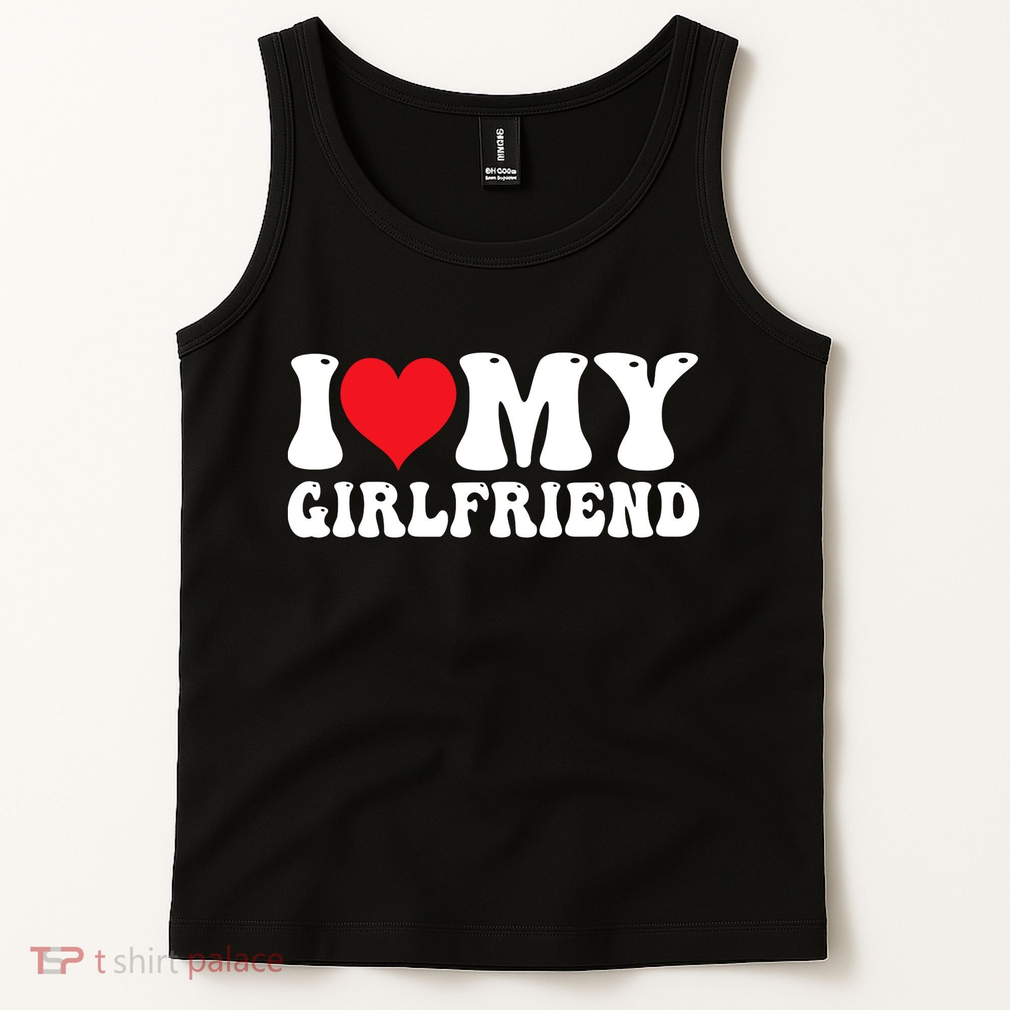 I Love My Girlfriend Heart Boyfriend Couples Tank Top