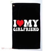 I Love My Girlfriend Heart Boyfriend Couples Golf Towel thumb 0