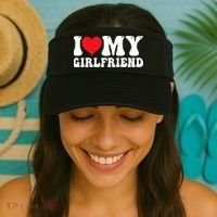 I Love My Girlfriend Heart Boyfriend Couples Visor thumb 2