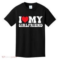 I Love My Girlfriend Heart Boyfriend Couples Kids T-Shirt thumb 0