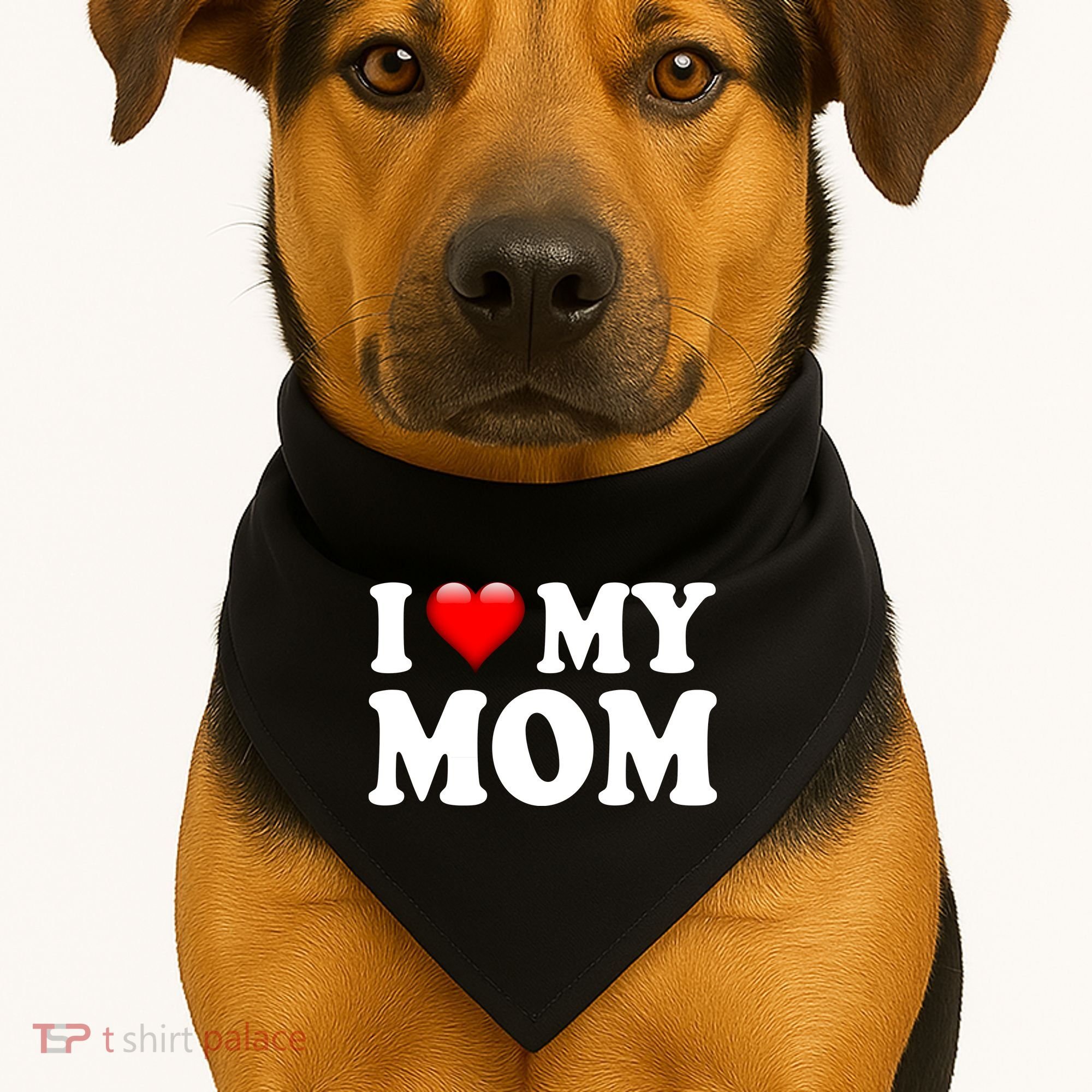 I Love My Mom USA-Made Doggie Bandana