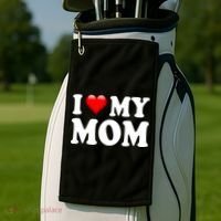 I Love My Mom Golf Towel thumb 2