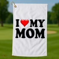 I Love My Mom Golf Towel thumb 1
