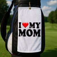 I Love My Mom Golf Towel thumb 2