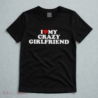 I Love My Crazy Girlfriend GF Red Heart T-Shirt thumb 5
