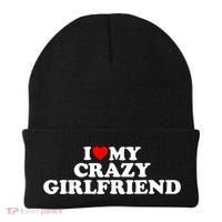 I Love My Crazy Girlfriend GF Red Heart Beanie thumb 0