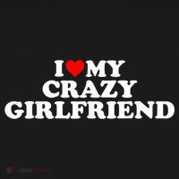 I Love My Crazy Girlfriend GF Red Heart Women's Hoodie thumb 2