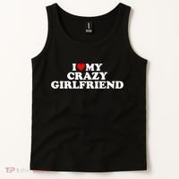 I Love My Crazy Girlfriend GF Red Heart Tank Top thumb 2