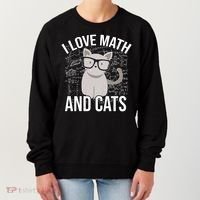 I Love Math And Cats Funny Women's Sweatshirt thumb 0