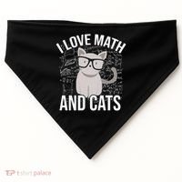 I Love Math And Cats Funny USA-Made Doggie Bandana thumb 0