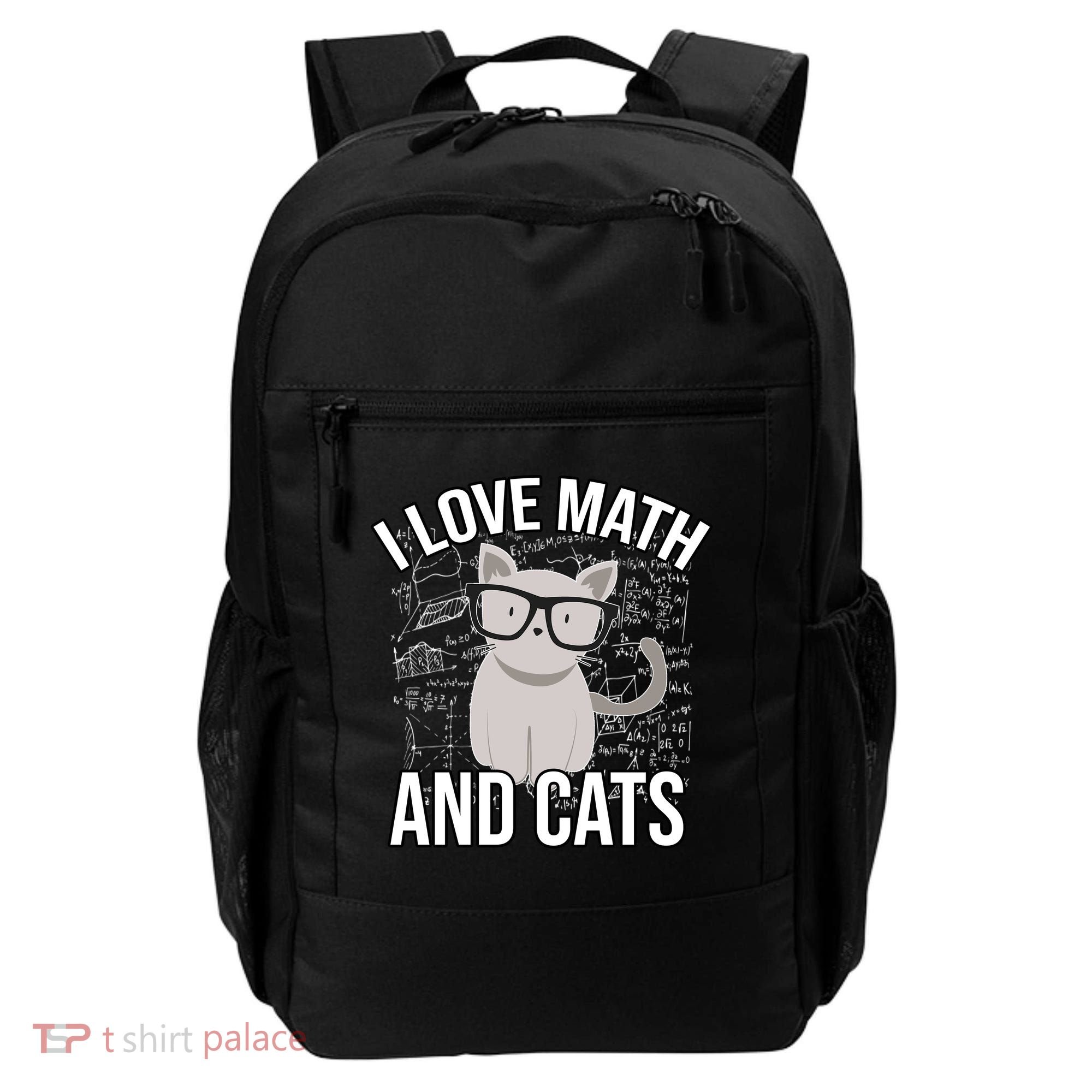 I Love Math And Cats Funny Backpack