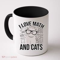I Love Math And Cats Funny Coffee Mug thumb 0