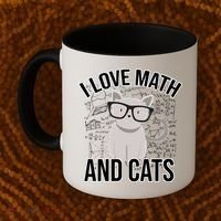 I Love Math And Cats Funny Coffee Mug thumb 2