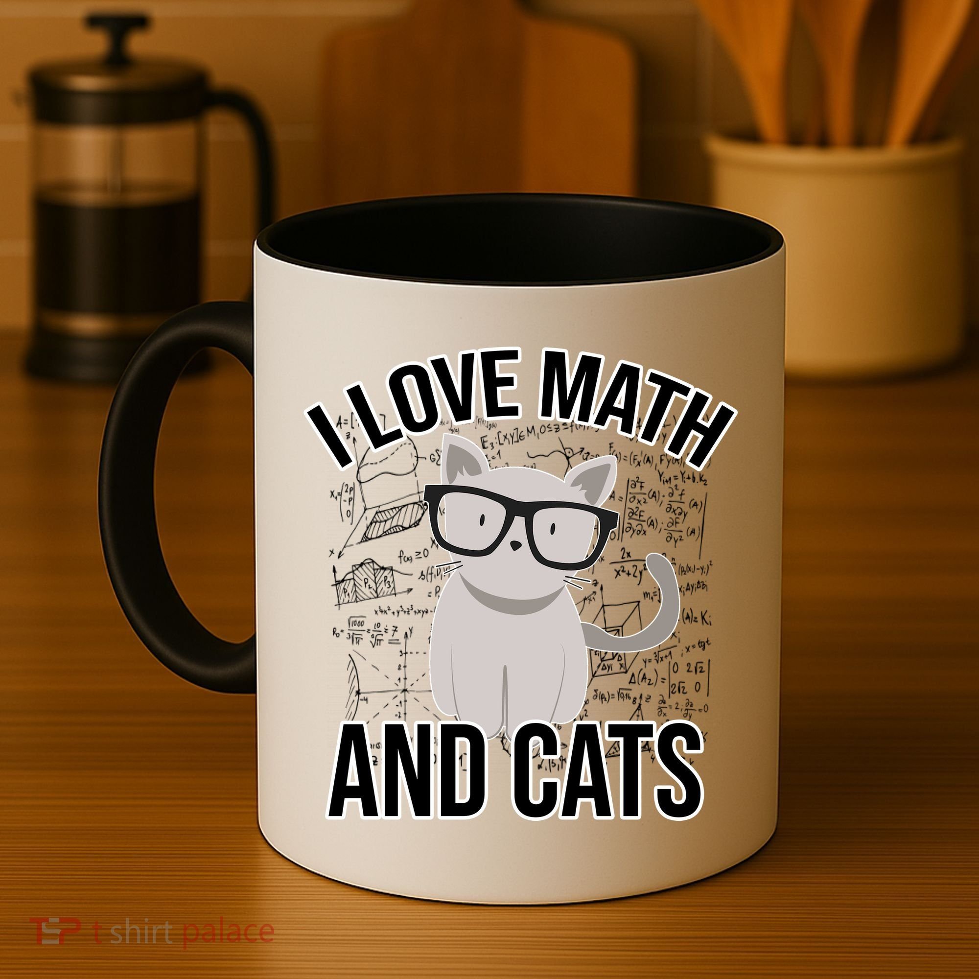 I Love Math And Cats Funny Coffee Mug