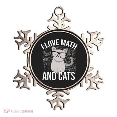 I Love Math And Cats Funny Ornament